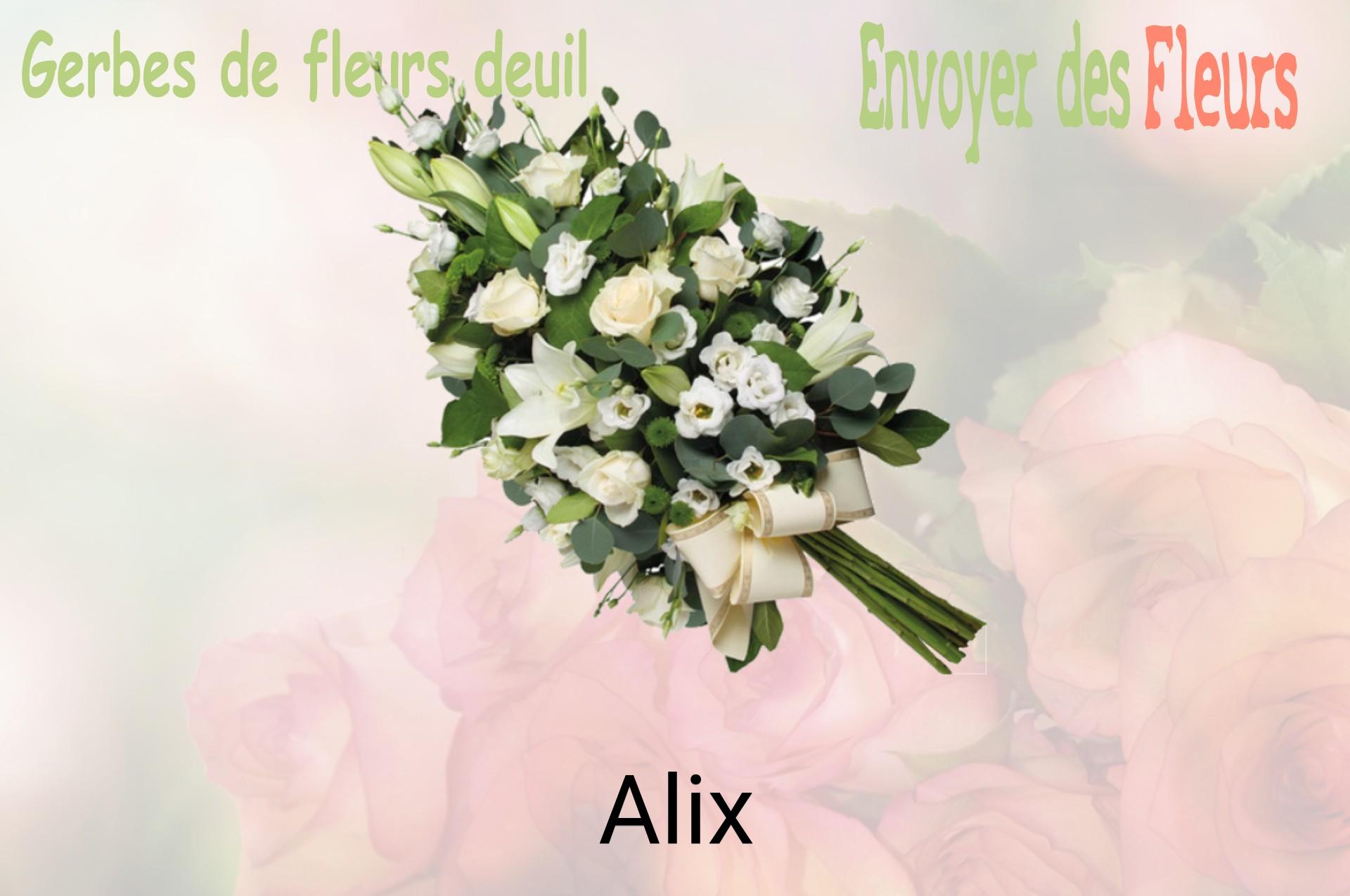 Gerbe de fleurs de deuil livrée à Alix